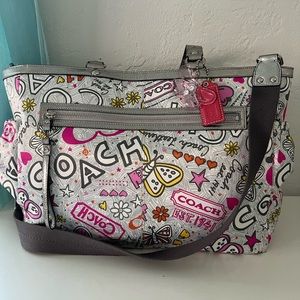 NWOT Coach Poppy Grafitti Diaper Bag Bandana Butterfly Print